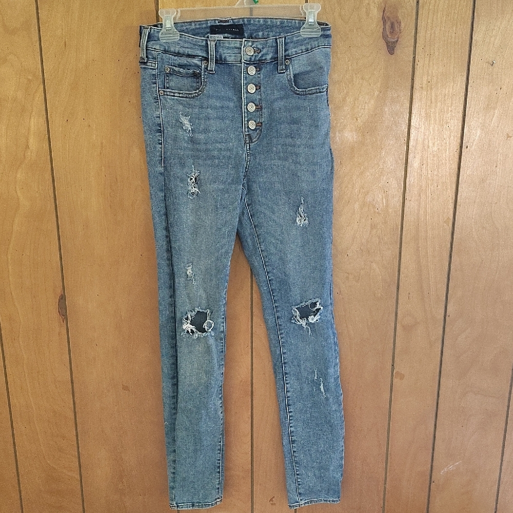 Aeropostale Light Blue Distressed Skinny Jeans